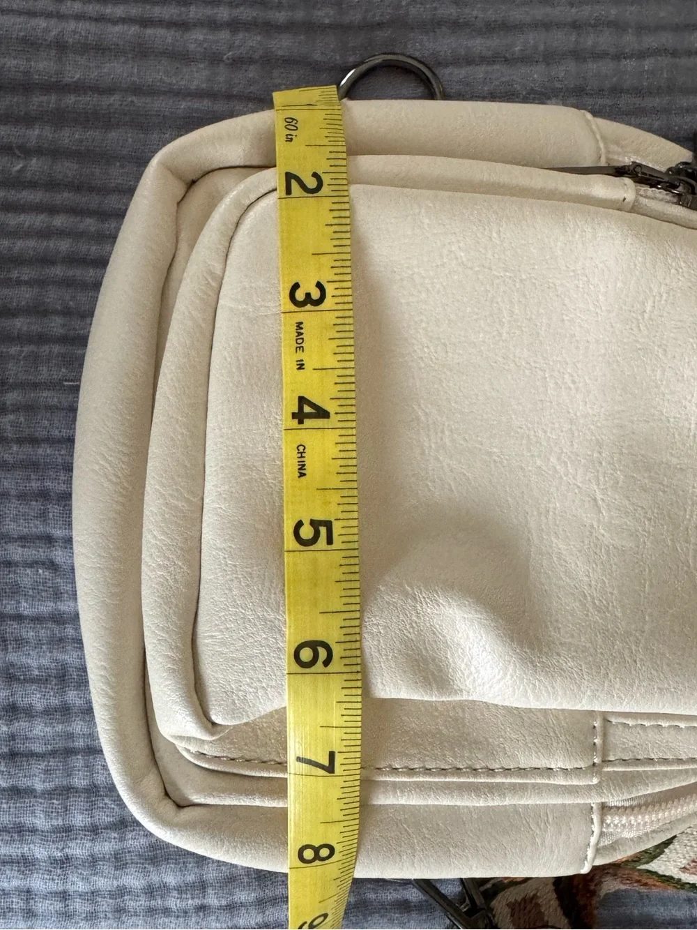 Cream Boho Sling Crossbody Bag Woven Strap